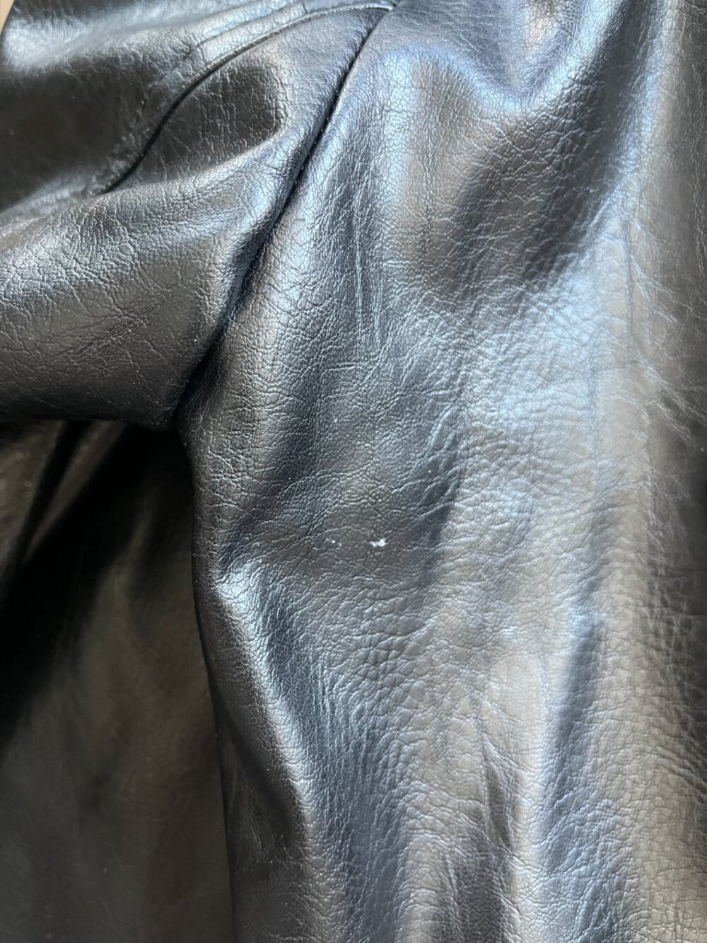 ZARA Faux Leather Volume Jacket Black Size M Oversized Moto Style - Picture 7 of 9